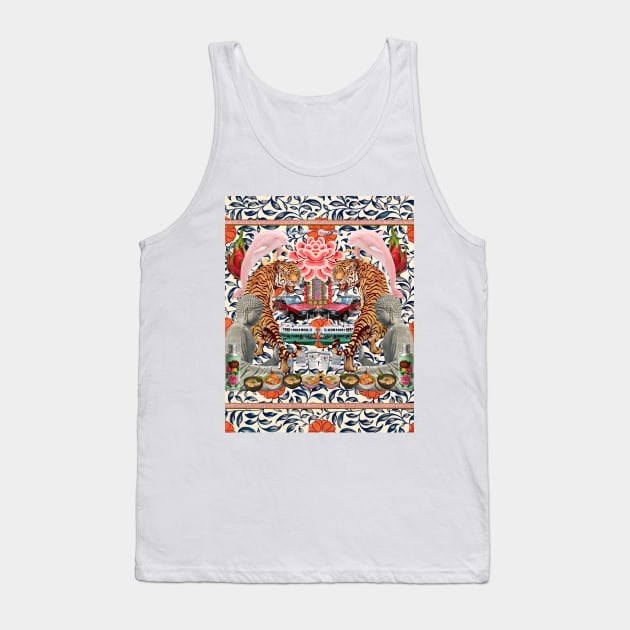 Tigers & Pink Dolphins Floral Pattern - Retro Hong Kong Tank Top by CRAFTY BITCH